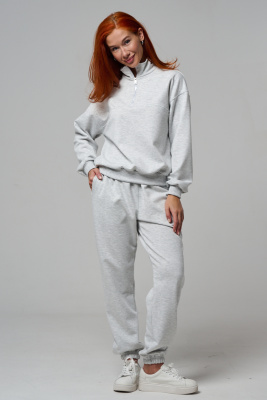 7485W костюм женский серый (меланж)